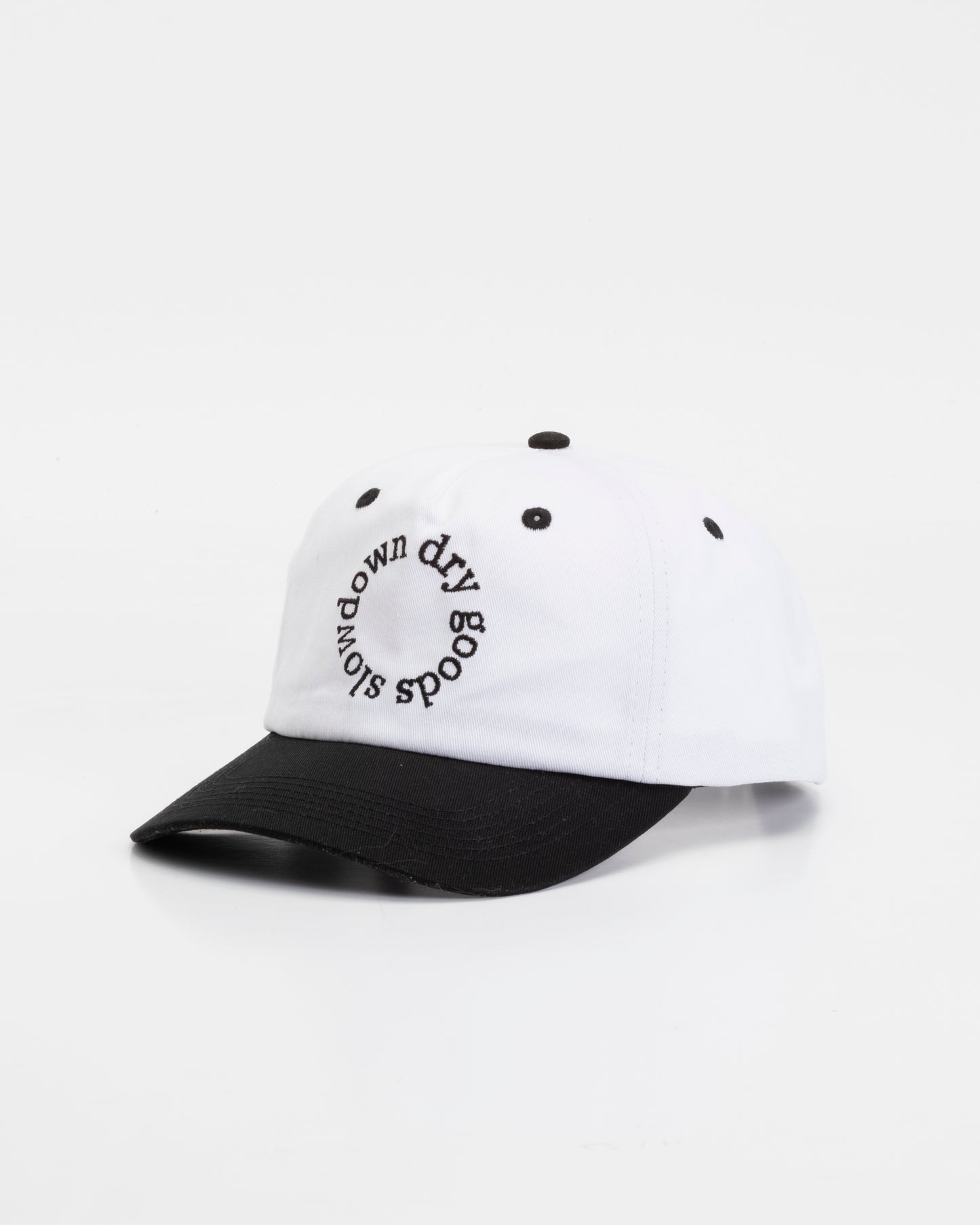 White and Black Slowdown Dry Goods Staple Hat