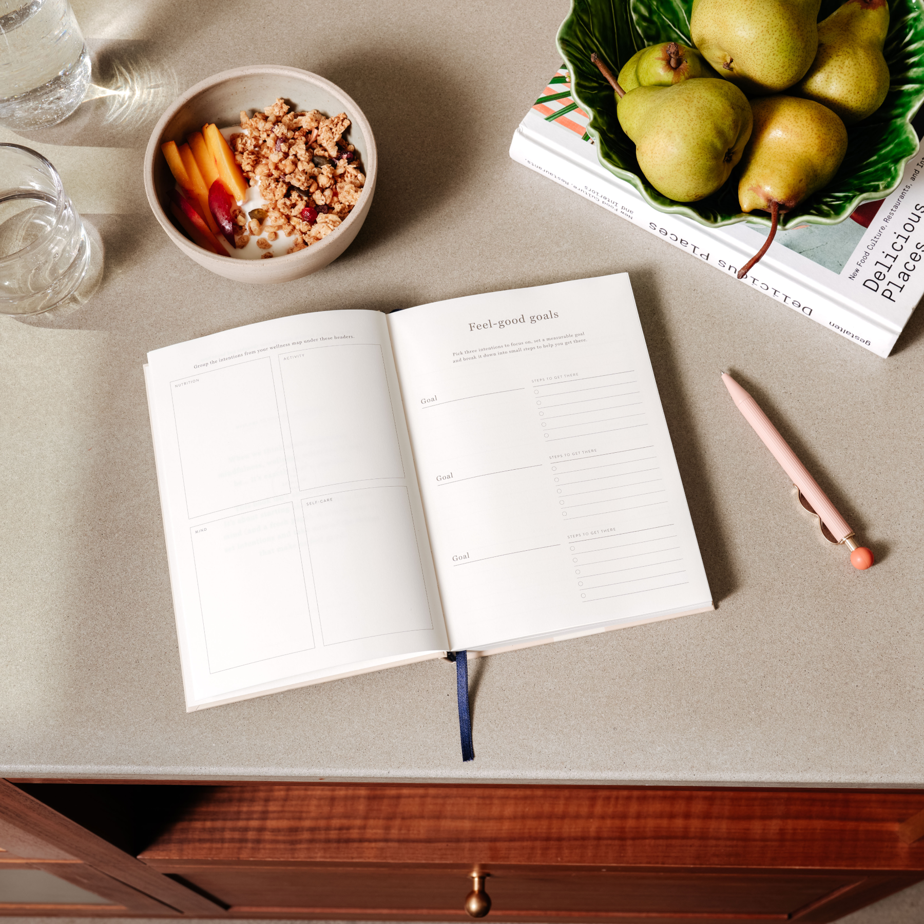 Guided Wellness Journal, A5 Hardcover - Tulip Vase