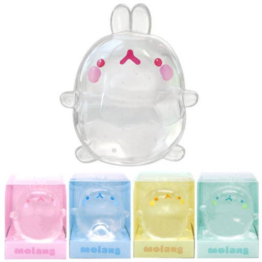 Molang Clear Mochi Squishy Figure Fidget- Stress Relief