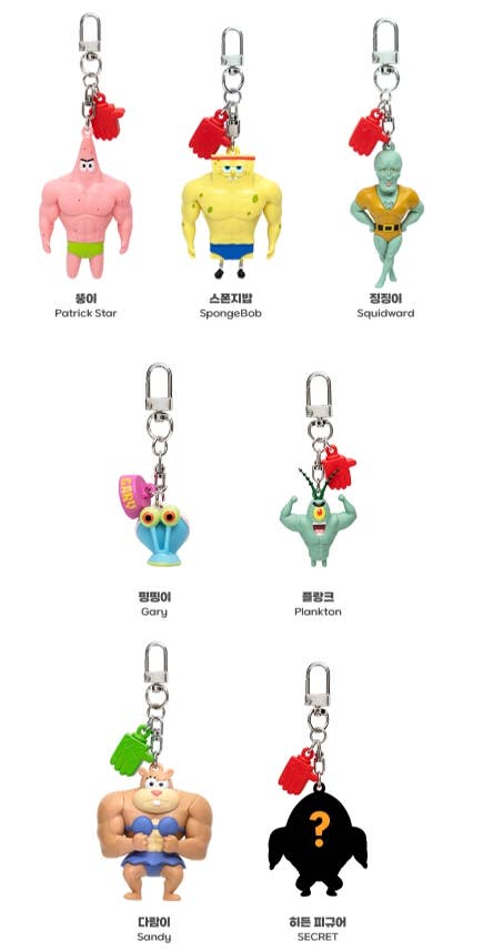 SpongeBob Muscl Buff Series Random Figure Keychain Blind Box