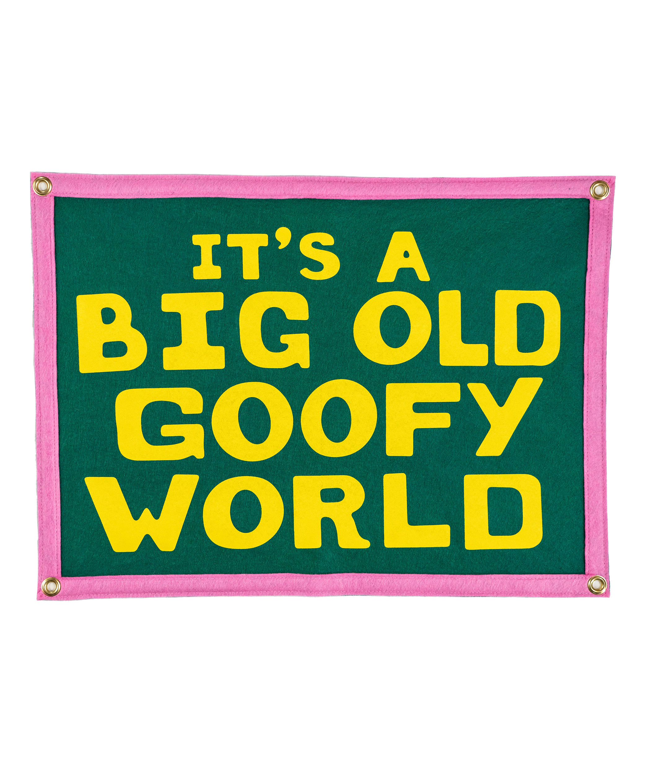 It's A Big Old Goofy World Camp Flag • John Prine x Oxford Pennant
