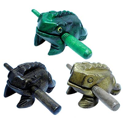 Large Wooden Croaking Frog Rasp Guiro Toy Instrument