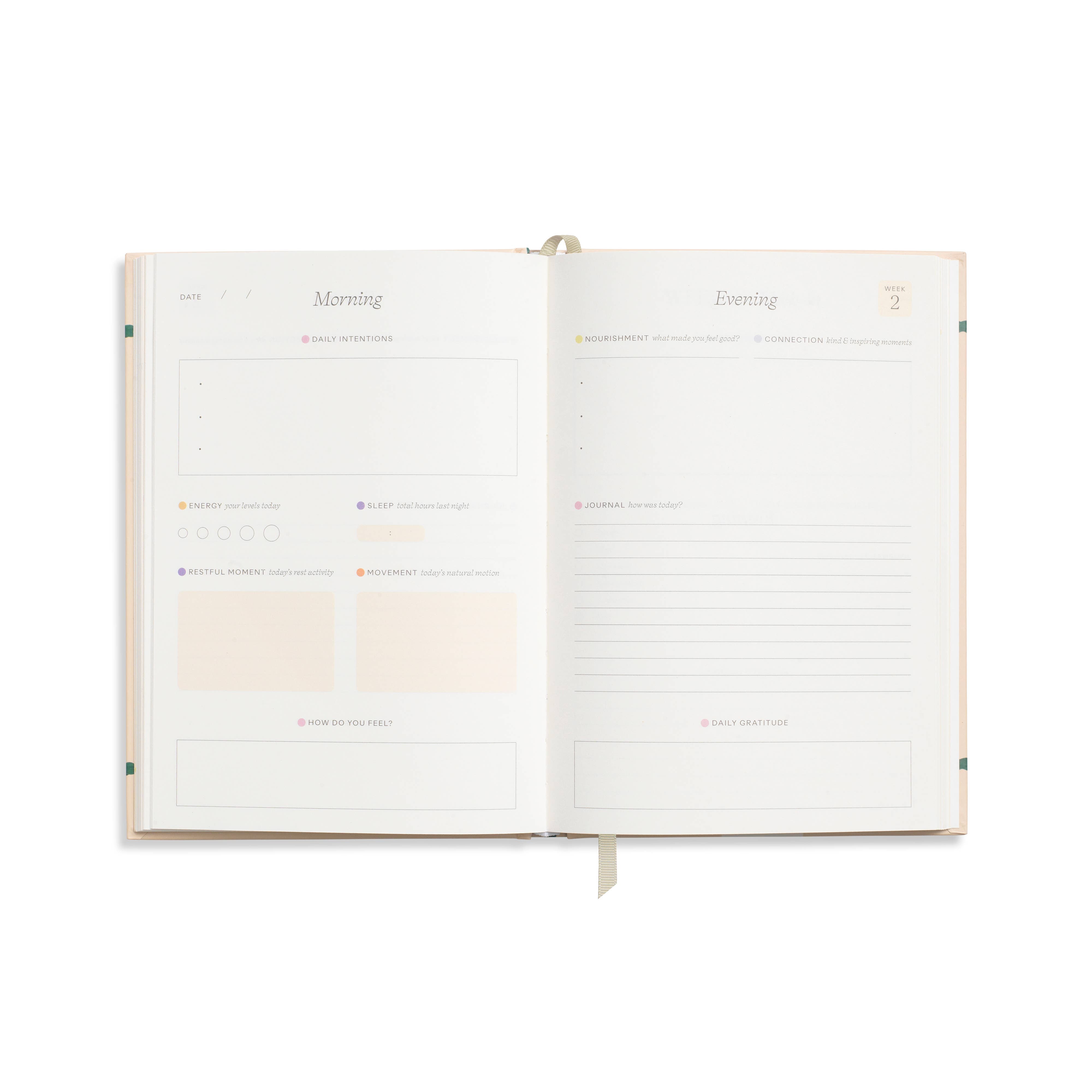 Guided Wellness Journal, A5 Hardcover - Tulip Vase