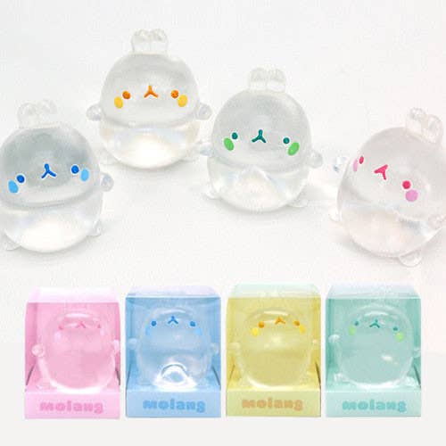 Molang Clear Mochi Squishy Figure Fidget- Stress Relief