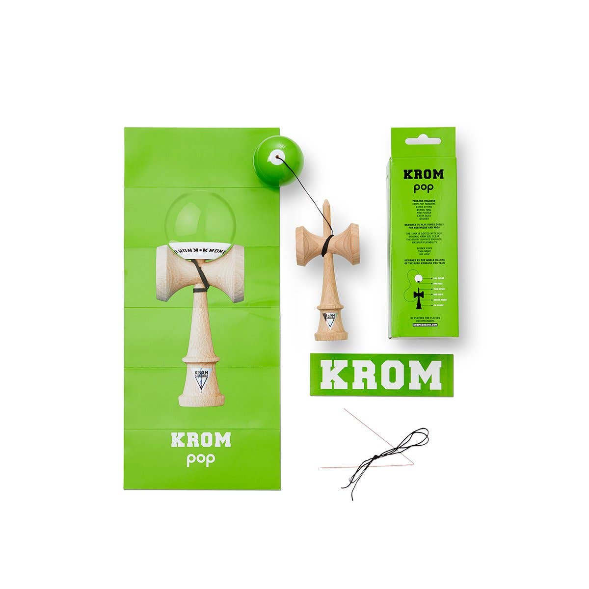 KROM · POP LOL LIME GREEN · KENDAMA