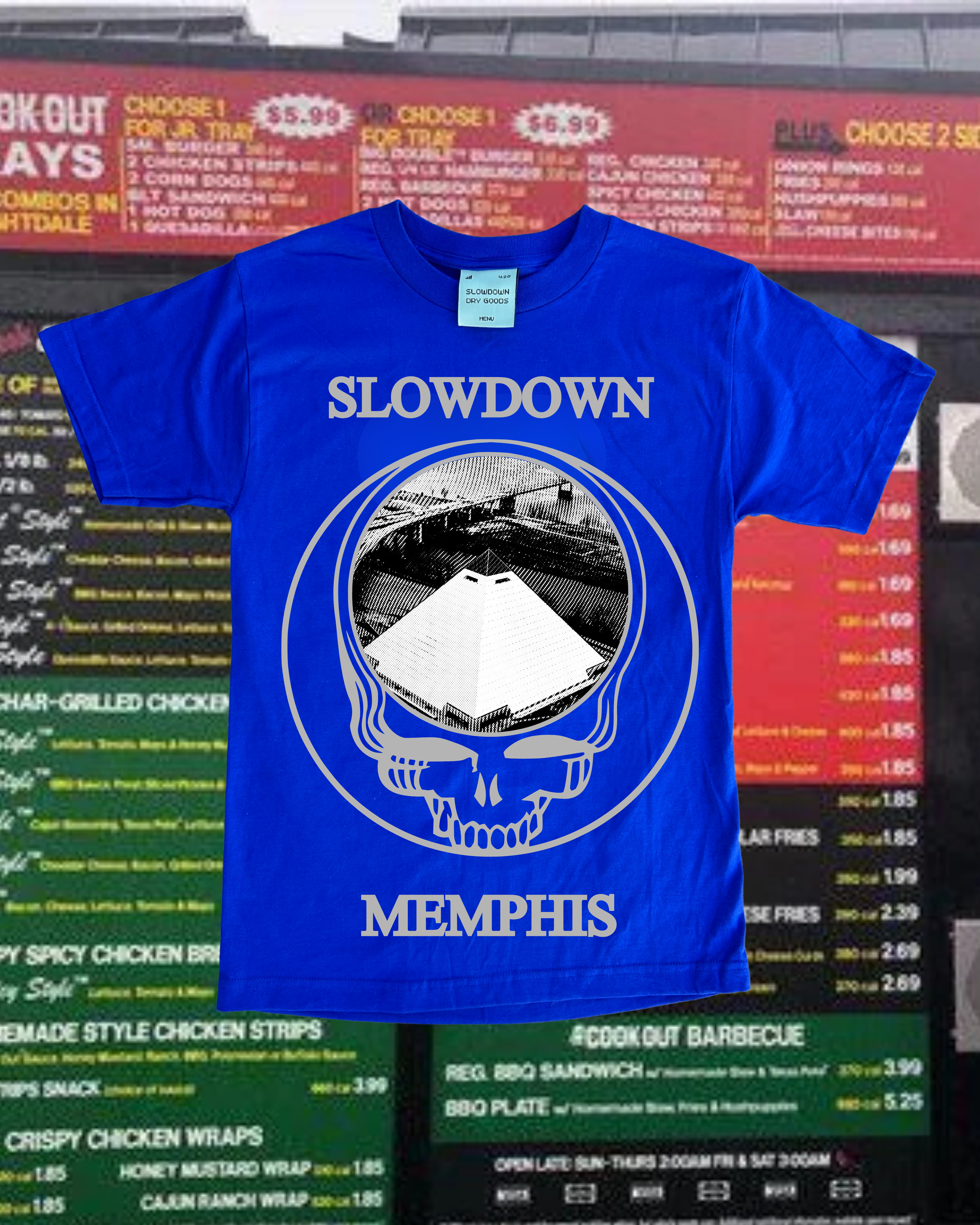 Royal Blue Skully Shop Tee