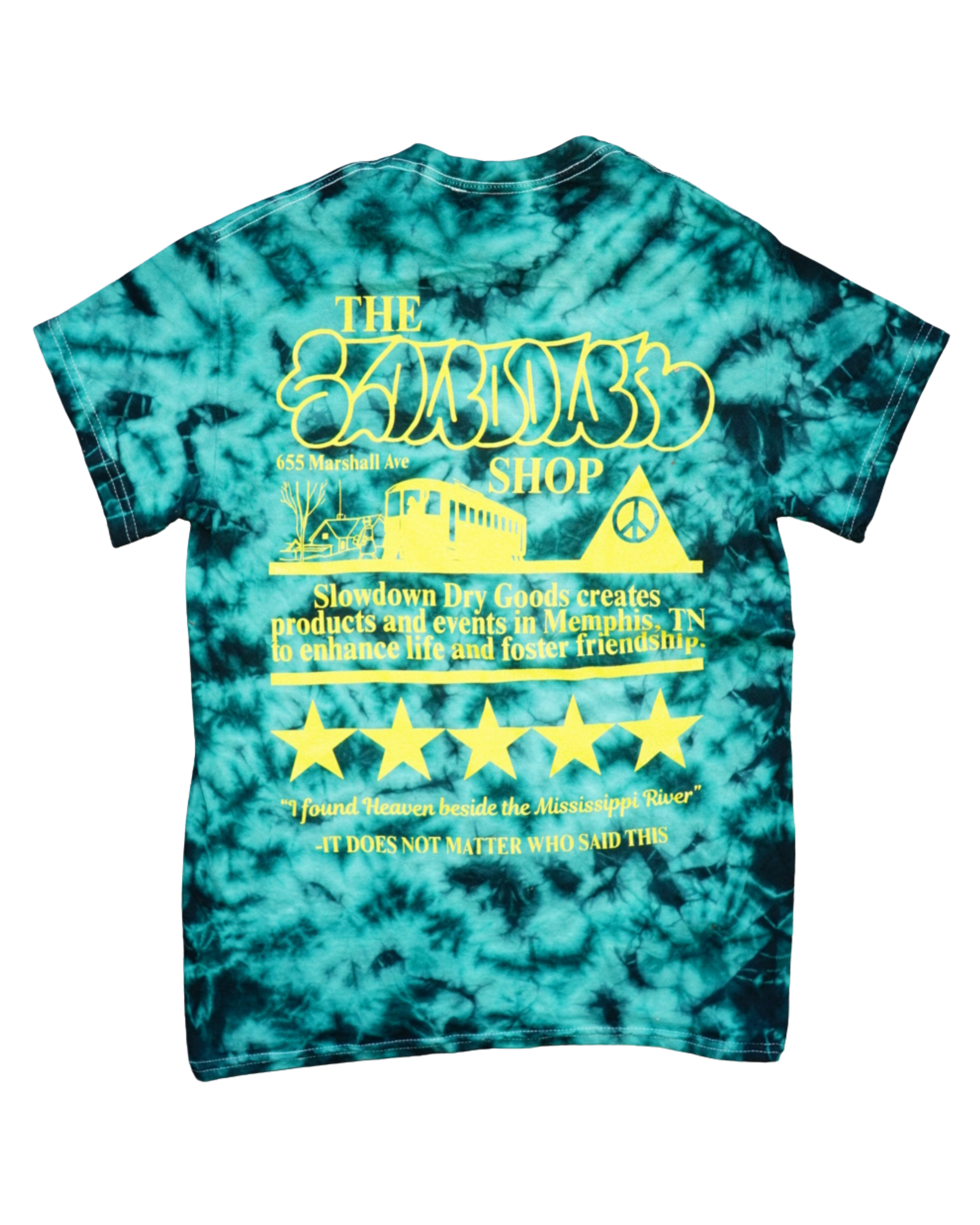 “I like Memphis” Green Moss Dyed Shirt