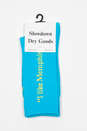 “I like Memphis” Socks Light Blue