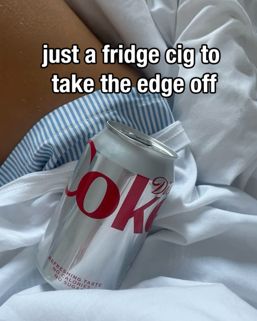 Fridge Cigarette Diet Coke Enamel Pin