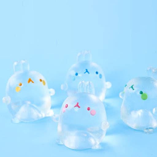 Molang Clear Mochi Squishy Figure Fidget- Stress Relief