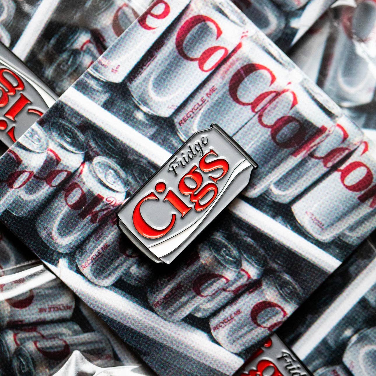 Fridge Cigarette Diet Coke Enamel Pin