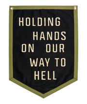 Holding Hands On Our Way To Hell Camp Flag  • John Moreland x Oxford Pennant